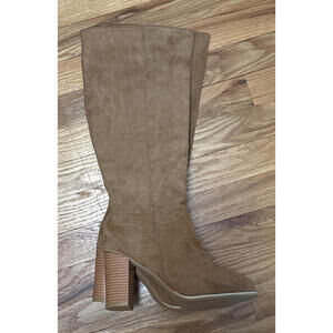 Women’s Calf High Tall Boots – Faux Suede,NEW Size 38 US 5.5